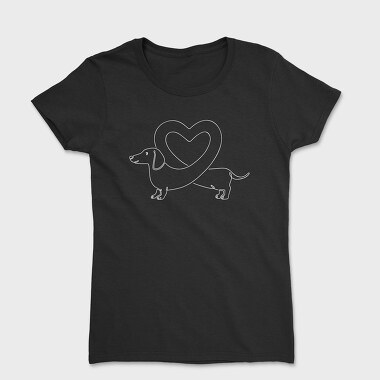 Dachshund Heart, Tricou Femei