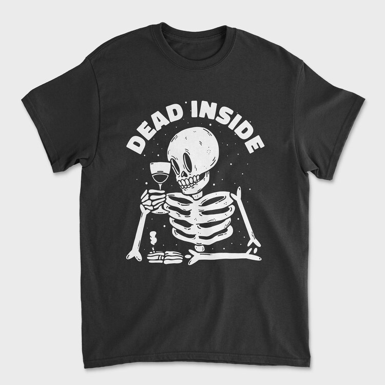 Tricou Barbati (Unisex), Dead Inside Skeleton Wine