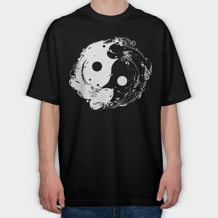 Yin Yang Axolotl, Tricou Oversize Barbati (Unisex)