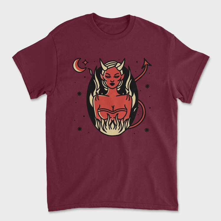 Tricou Barbati (Unisex), Devil Girl