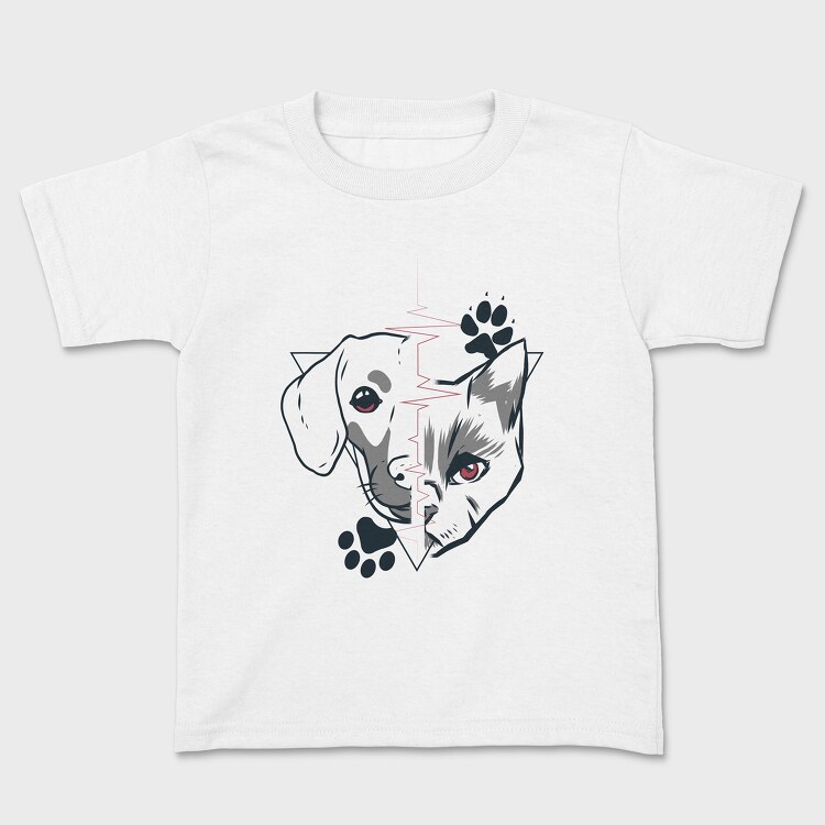 Tricou Copii, Dog and Cat Heartbeat