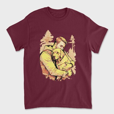 Dog and Man Hug, Tricou Barbati (Unisex)