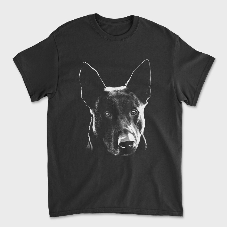 Dog Hollandse Herdershond Monochrome, Tricou Barbati (Unisex)