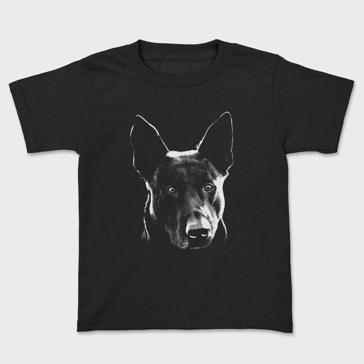 Dog Hollandse Herdershond Monochrome, Tricou Copii