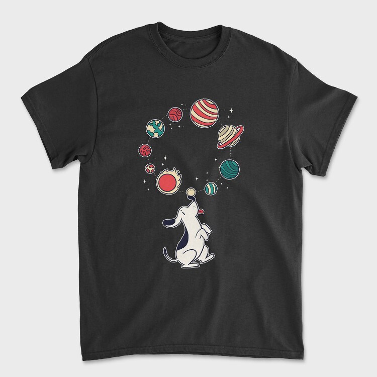 Tricou Barbati (Unisex), Dog Juggling Planets