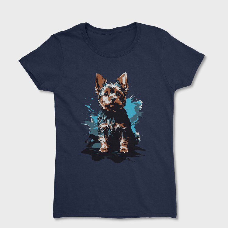 Tricou Femei, Dog Yorkshire Watercolor