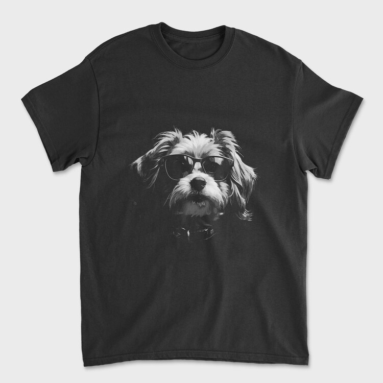 Tricou Barbati (Unisex), Dogs Unglasses Monochrome