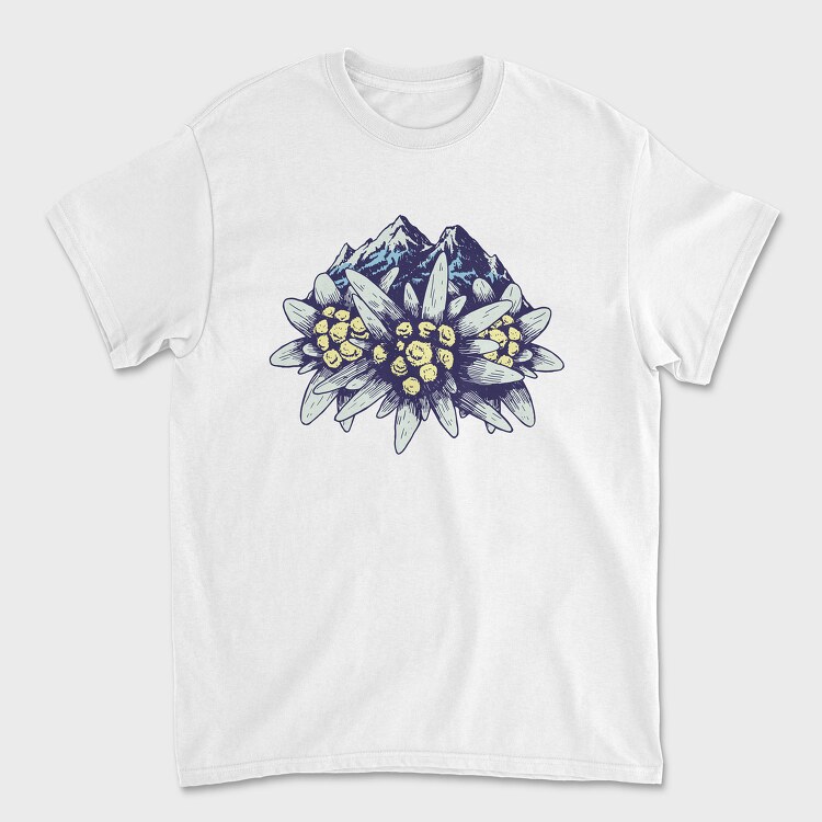 Tricou Barbati (Unisex), Edelweiss Flower Mountains