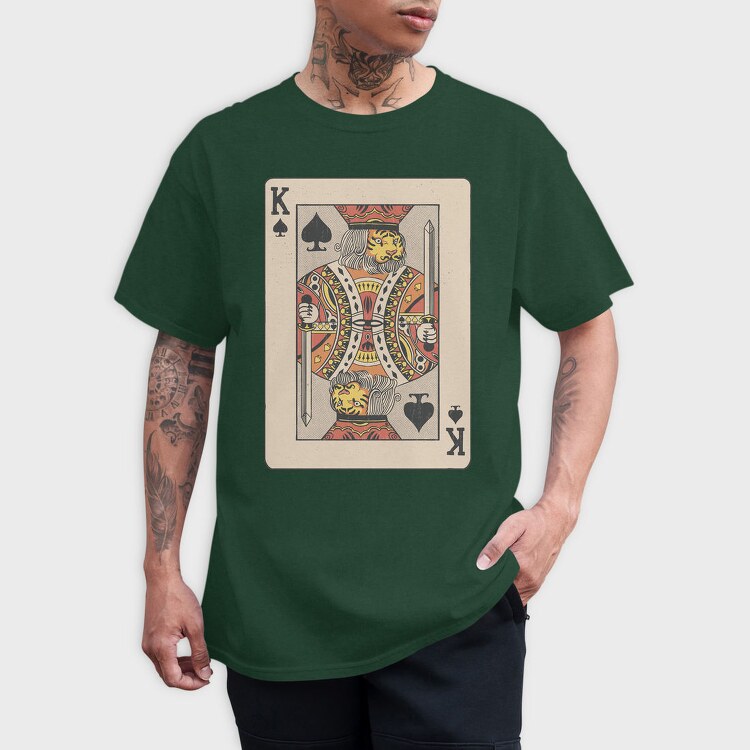Tiger King Of Spades Card, Tricou Barbati (Unisex)