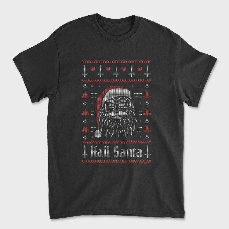 Tricou Barbati (Unisex), Evil Santa Ugly Sweater