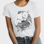 Yin Yang Cats Monochrome, Tricou Femei