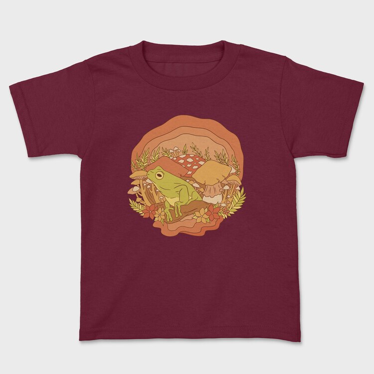 Frog and Mushrooms Vintage, Tricou Copii