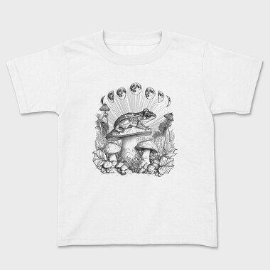 Frog Cottagecore Moon, Tricou Copii