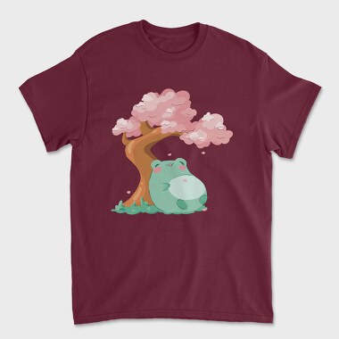 Frog Under a Cherry Blossom, Tricou Barbati (Unisex)