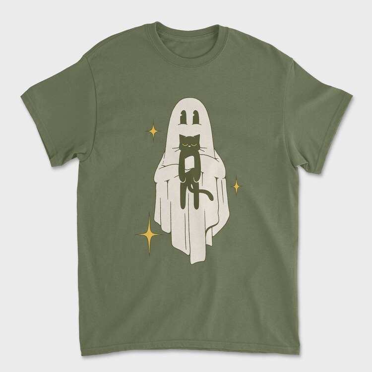 Tricou Barbati (Unisex), Ghost With Cat