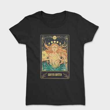 Tricou Femei, Green Witch Tarot Card