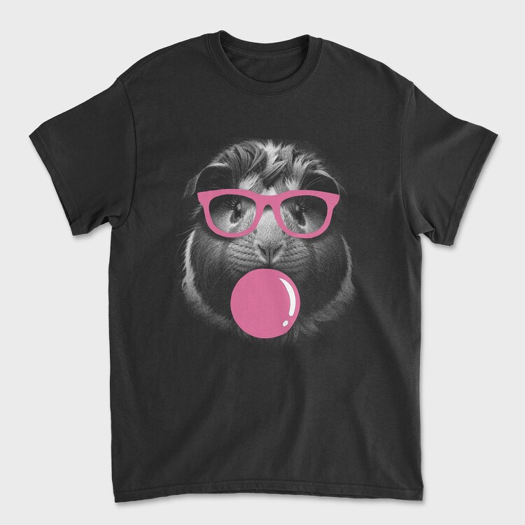 Tricou Barbati (Unisex), Guineapig Sunglasses Bubblegum Monochrome