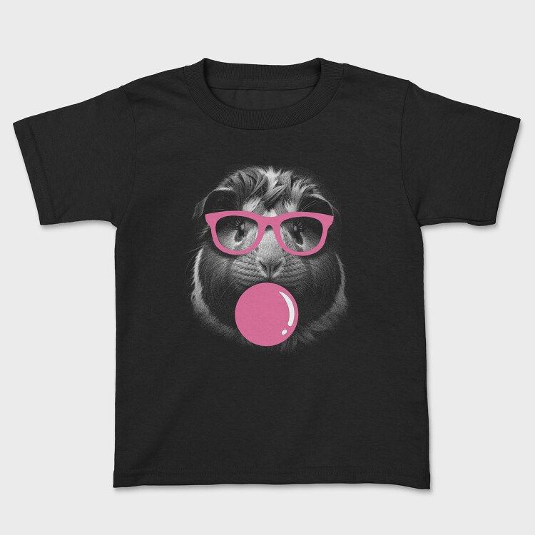 Tricou Copii, Guineapig Sunglasses Bubblegum Monochrome