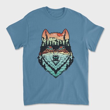 Hand Draw Landscape Wolf, Tricou Barbati (Unisex)