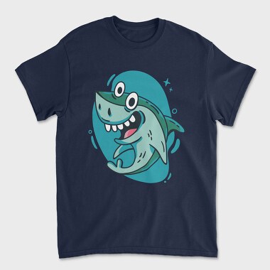 Happy Shark Cartoon, Tricou Barbati (Unisex)