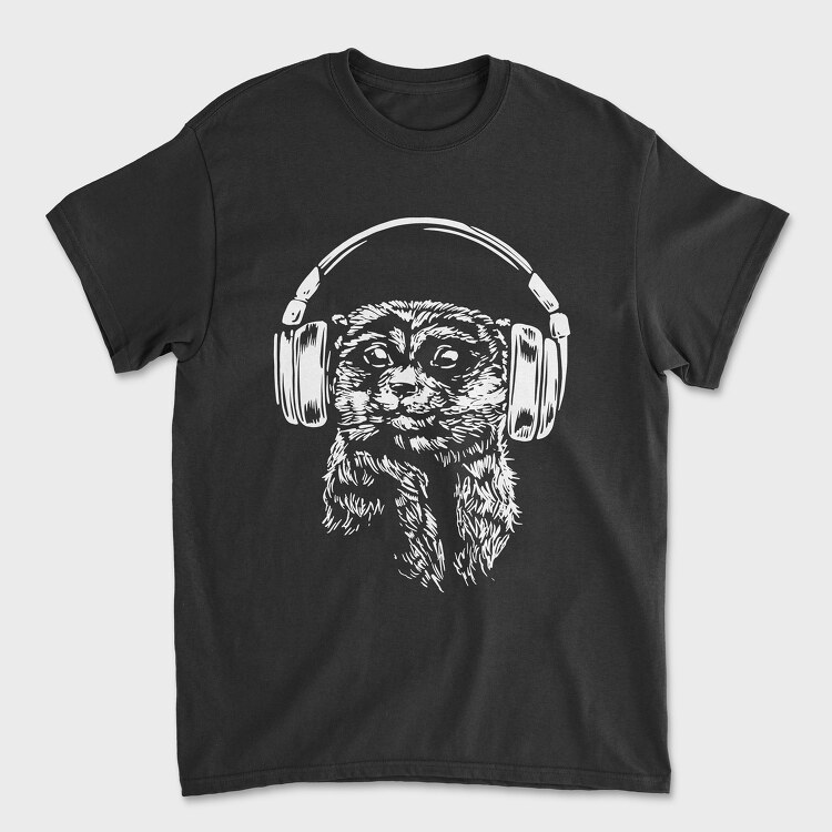 Tricou Barbati (Unisex), Headphones Meerkat