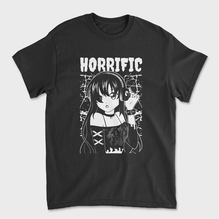 Tricou Barbati (Unisex), Horrific Dark Anime Girl