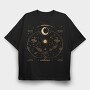 Moon Circle And Wildflowers Stars Sun Planets Tote 10, Tricou Oversize Barbati (Unisex)