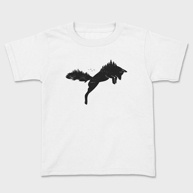 Tricou Copii, Hunting Fox Silhouette