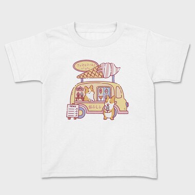 Ice Cream Food Truck Corgis, Tricou Copii