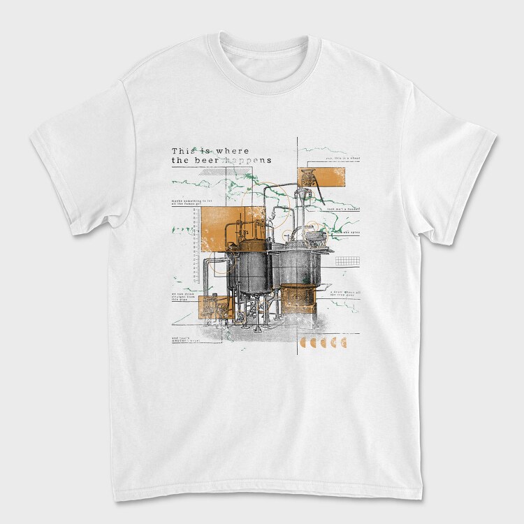 Infographics Beer Factory, Tricou Barbati (Unisex)