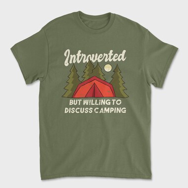 Introvert Camping, Tricou Barbati (Unisex)