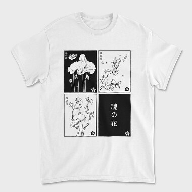 Japanese Flowers, Tricou Barbati (Unisex)