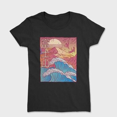 Japanese Vaporwave Big Wave, Tricou Femei