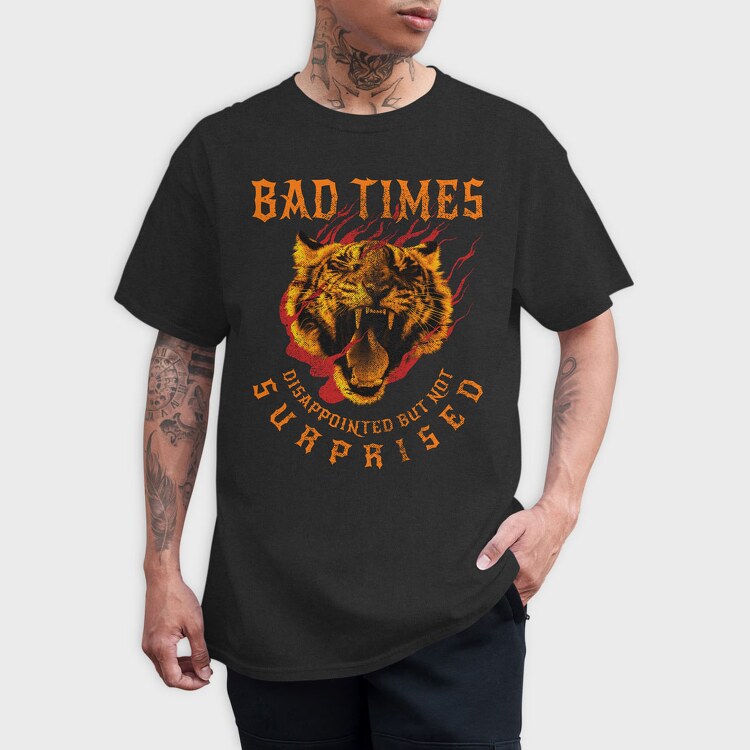 Old School Tiger Bad Times, Tricou Barbati (Unisex)