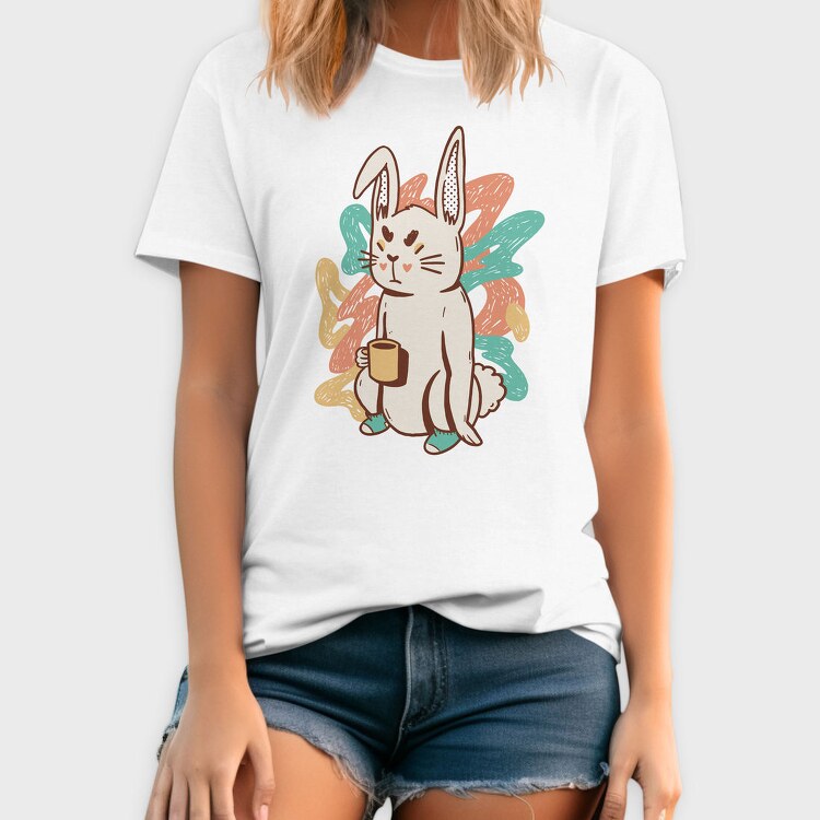 Tired Rabbit Bad Mood Bunny, Tricou Barbati (Unisex)