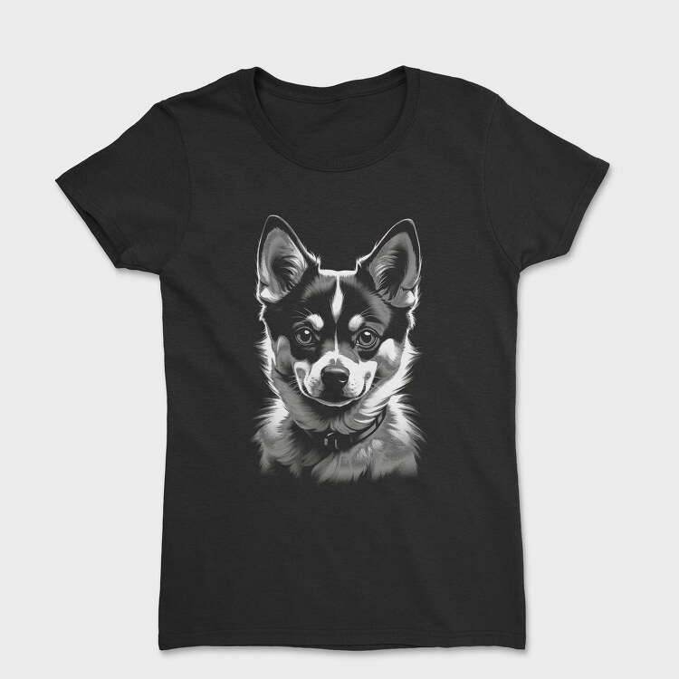 Tricou Femei, Kleekai Dog Monochrome