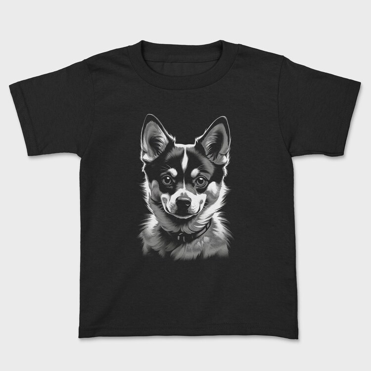 Tricou Copii, Kleekai Dog Monochrome