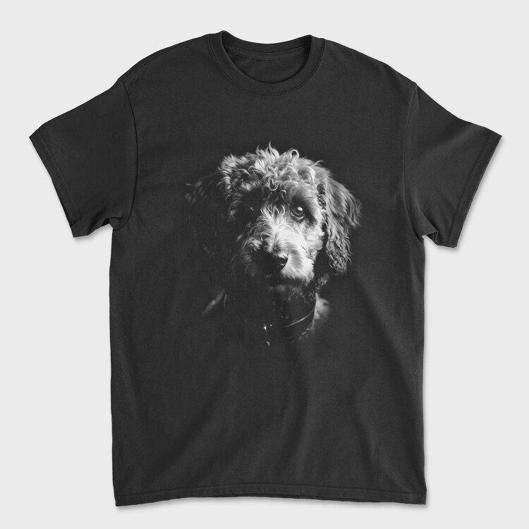 Tricou Barbati (Unisex), Labradoodle Monochrome