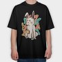 Tired Rabbit Bad Mood Bunny, Tricou Oversize Barbati (Unisex)