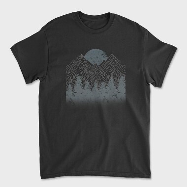 Tricou Barbati (Unisex), Lineal Mountains Pine Trees