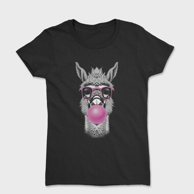 Llama Monochrome Bubblegum, Tricou Femei