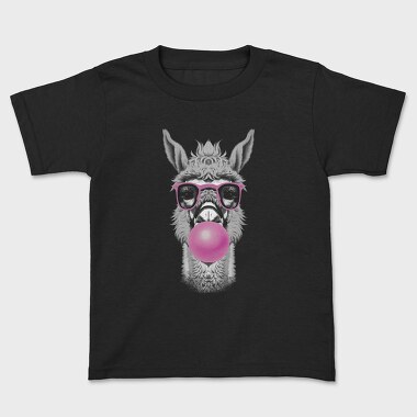 Tricou Copii, Llama Monochrome Bubblegum