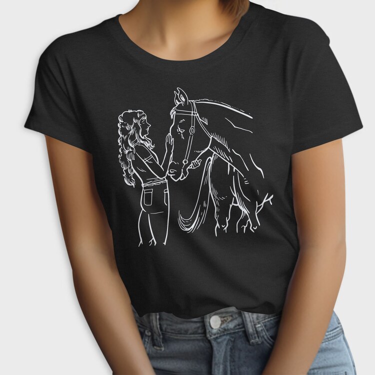 Girl With Horse, Tricou Femei