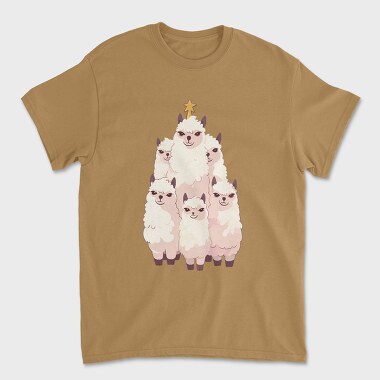 Llamas Christmas Tree, Tricou Barbati (Unisex)