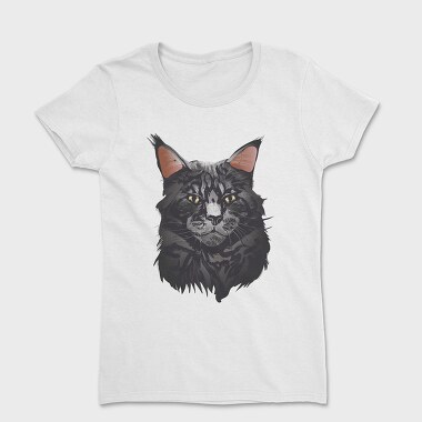 Maine Cat Portrait, Tricou Femei