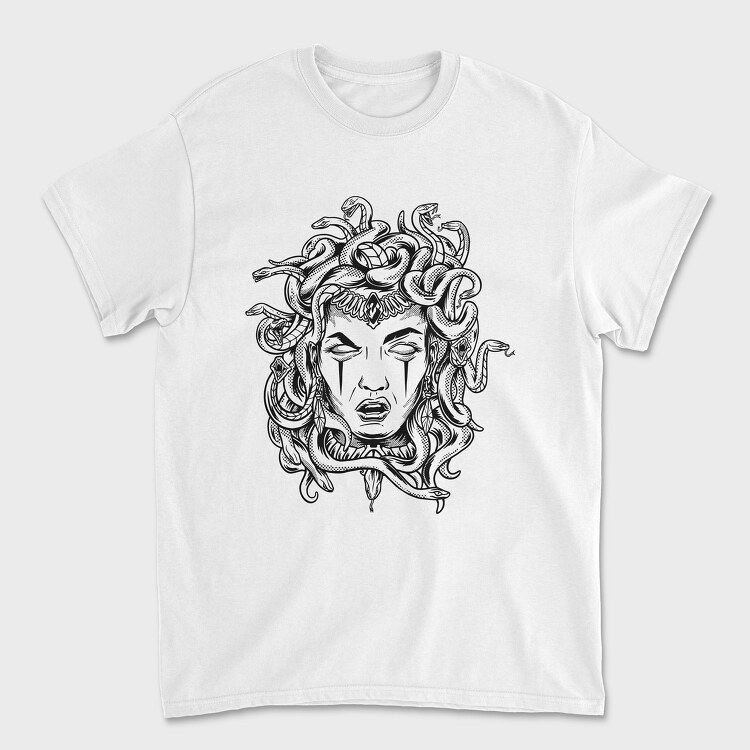 Tricou Barbati (Unisex), Medusa Head Monochrome