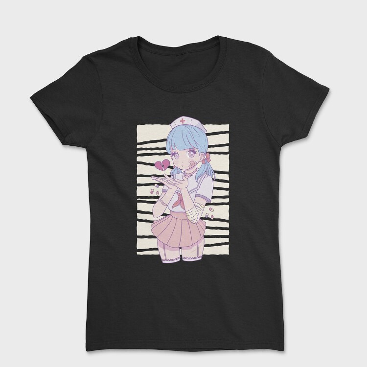 Tricou Femei, Menhera Nurse Kawaii Anime Girl