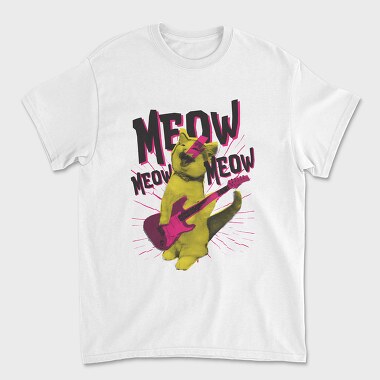 Meow Cat Rocker, Tricou Barbati (Unisex)