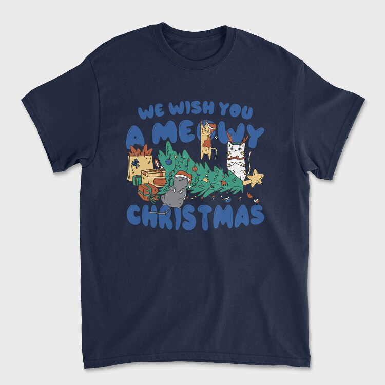 Tricou Barbati (Unisex), Meowy Christmas 2