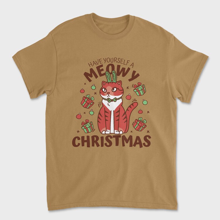 Tricou Barbati (Unisex), Meowy Christmas